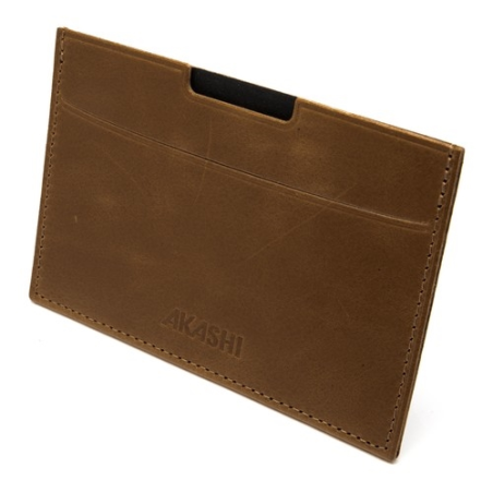 PORTE CARTE GRISE & DOCUMENTS EN CUIR VERITABLE MARRON CLAIR - MADE IN EUROPE