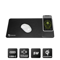 NEZUMI - TAPIS DE SOURIS AVEC CHARGEUR INDUCTION, NOIR