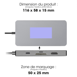 KONPYUTA - HUB 9 EN 1 - USB TYPE-C