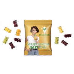 OURSONS GELIFIES JUS DE FRUITS avec 25% de fruits en sachet personnalisé