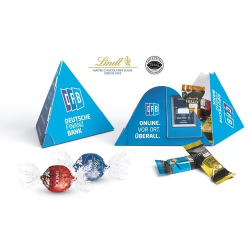 BOÎTE PYRAMIDALE avec Lindt Lindor ou HELLO Mini Sticks