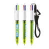 BIC® 4 Couleurs Fluo Bille + lanyard