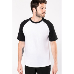 Baseball   t-shirt bicolore manches courtes