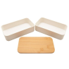 Bento 'Nagano', blanc, avec couvercle en bambou