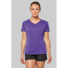 T-shirt de sport manches courtes col v femme