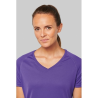 T-shirt de sport manches courtes col v femme