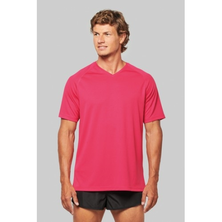 T-shirt de sport manches courtes col v homme