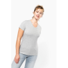 T-shirt col V manches courtes femme