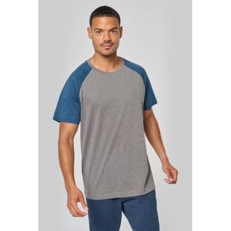 T-shirt triblend bicolore sport manches courtes unisexe