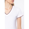 T-shirt maille piquée col V femme