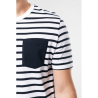 T-shirt rayé marin avec poche manches courtes homme